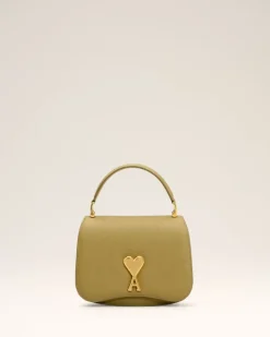 Ami Paris Yellow Leather Top Handle Paris Paris Bag HAVANA/VIBRATED BRASS Store