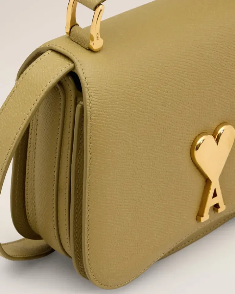 Ami Paris Yellow Leather Top Handle Paris Paris Bag HAVANA/VIBRATED BRASS Store