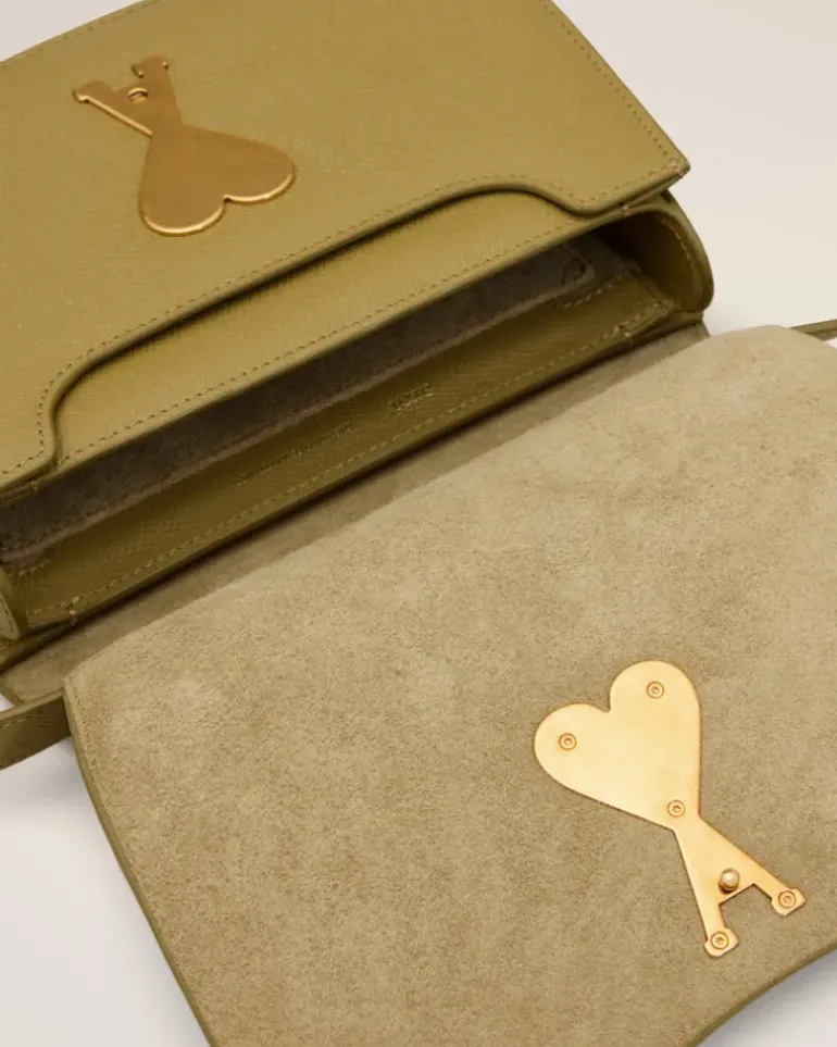 Ami Paris Yellow Leather Top Handle Paris Paris Bag HAVANA/VIBRATED BRASS Store