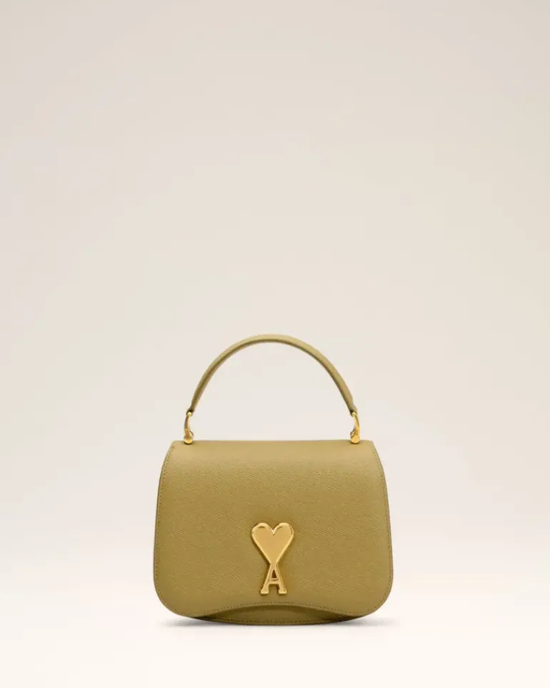 Ami Paris Yellow Leather Top Handle Paris Paris Bag HAVANA/VIBRATED BRASS Store
