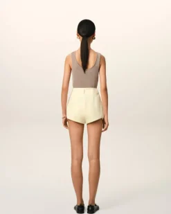 Ami Paris Yellow Wool High Waist Mini Short BUTTER Online
