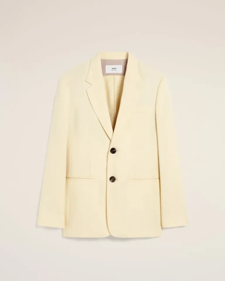 Ami Paris Yellow Wool Semi-Lined Jacket BUTTER Best