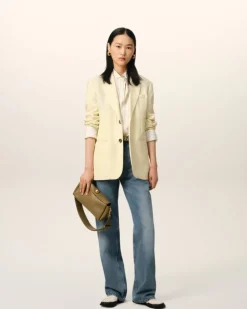 Ami Paris Yellow Wool Semi-Lined Jacket BUTTER Best