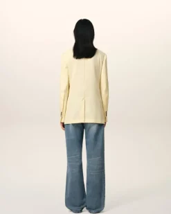 Ami Paris Yellow Wool Semi-Lined Jacket BUTTER Best