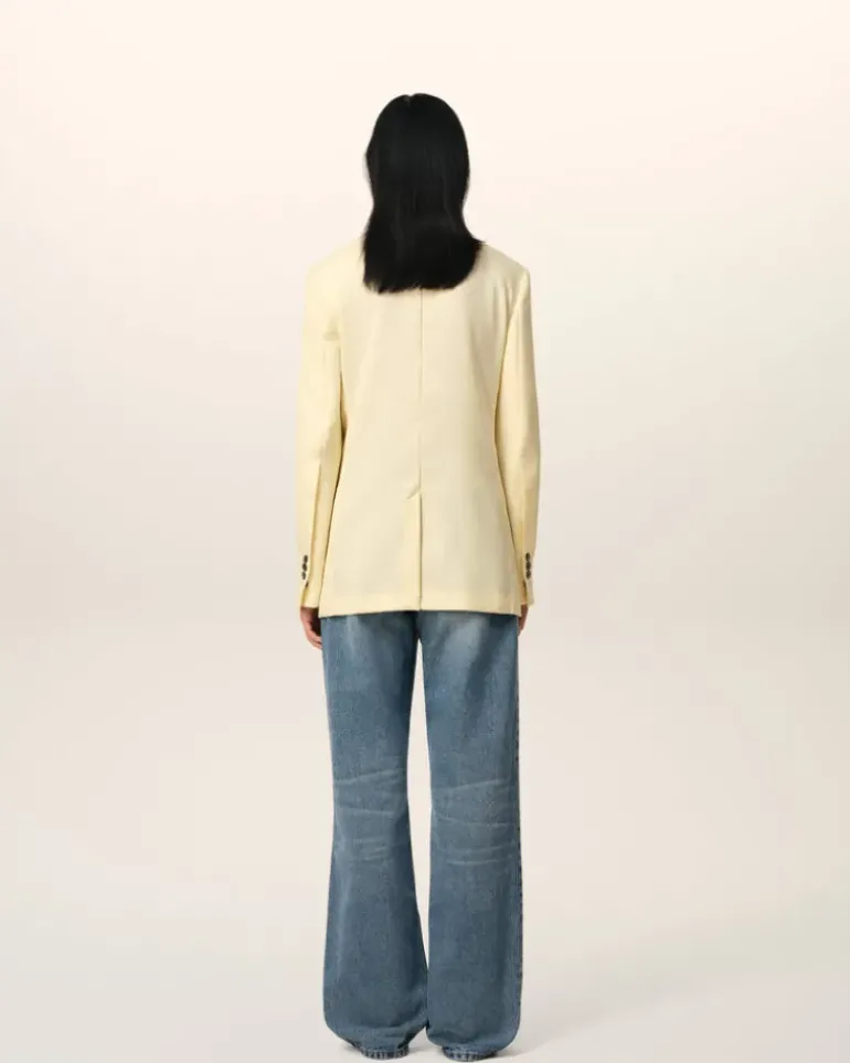 Ami Paris Yellow Wool Semi-Lined Jacket BUTTER Best