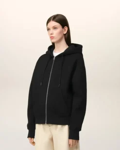 Ami Paris Zipped Ami de Coeur Hoodie BLACK Store
