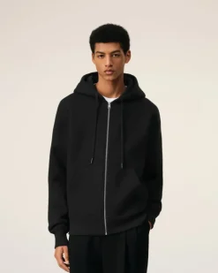 Ami Paris Zipped Ami de Coeur Hoodie BLACK Store