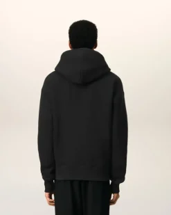 Ami Paris Zipped Ami de Coeur Hoodie BLACK Store