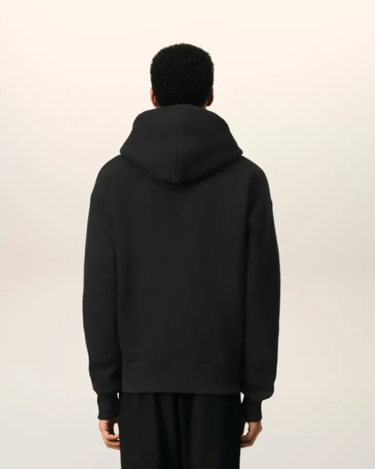 Ami Paris Zipped Ami de Coeur Hoodie BLACK Store