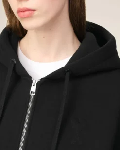 Ami Paris Zipped Ami de Coeur Hoodie BLACK Store